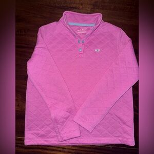 Vineyard Vines Pink Quilted Shirt with Blue Accents